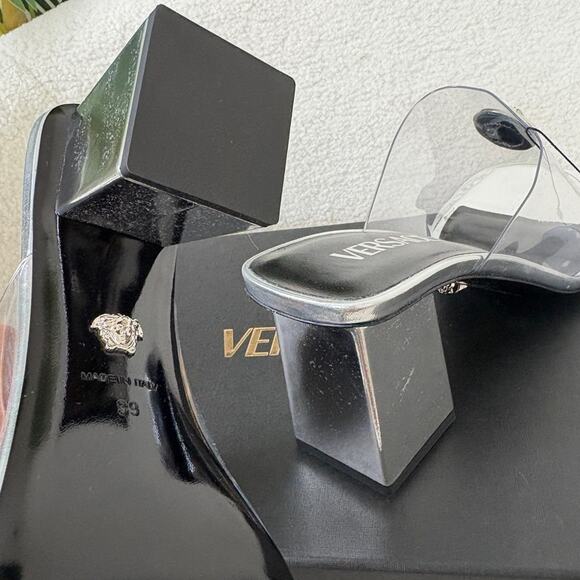 Versace Alia Transparent Mules 70 mm 39 - Picture 7 of 7